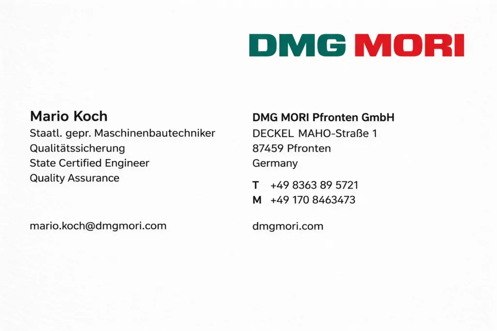Company logo: DMG MORI Pfronten GmbH, Germany
