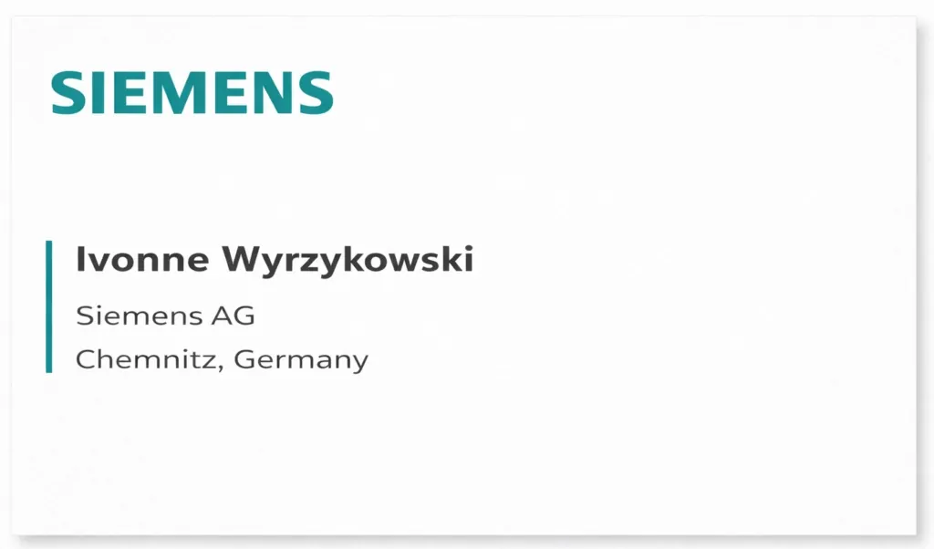 Company logo: Siemens AG, Chemnitz, Germany