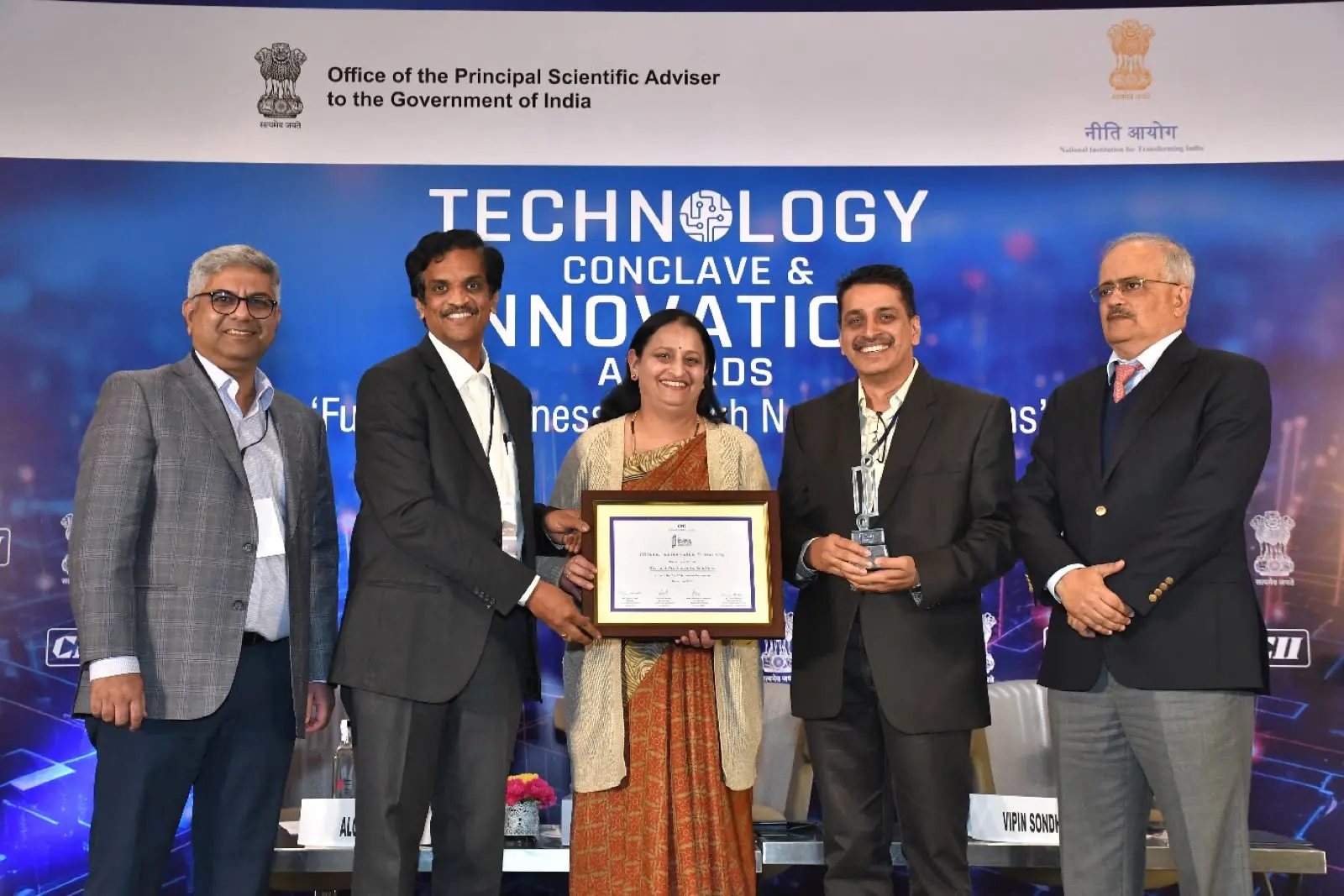 DPS team receiving the Technology Conclave and Innovation Award, New Delhi, December 2023