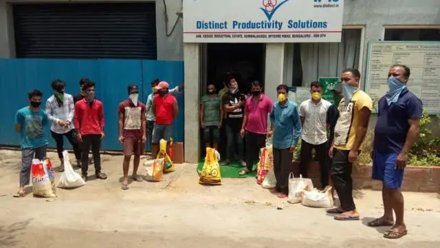 COVID-19 awareness programme for all employees on 19th March 2020, and free groceries distributed to employees who were stuck in Bangalore during the lockdown.