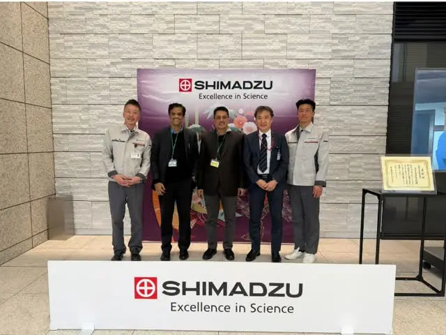 Distinct visits Shimadzu Corporation, Kyoto, Japan, on 3rd March 2026 to discuss upcoming hydraulic gear pump projects in India. Mr. Yoshiyuki Hirose (GM), Mr. Masaru Hasegawa (DGM) and Mr. Shinichi Hirakawa (Sr. Manager) are seen in the photograph.