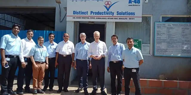 Mr. Muller, Plant Head, Rexroth AG, NuP2, Germany and Dr. Klaus Frank, Head – Engineering, with Mr. Shyam Prasad (PM/HejP) and other dignitaries visiting DPS during August 2018.